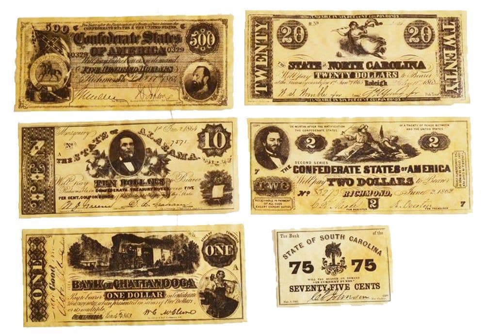 American Civil War ACW Replica Reproduction Confederate Currency Money Sets B