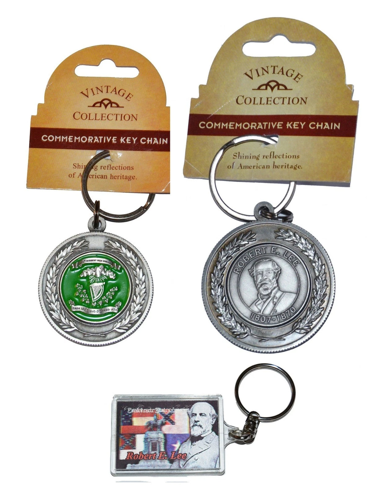 American Civil War Themed Keyrings Union Confederate Various Designs