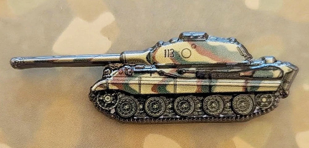 WW2 World War Two German King Tiger 3D Effect Pin Lapel Badge Coloured Panzer New