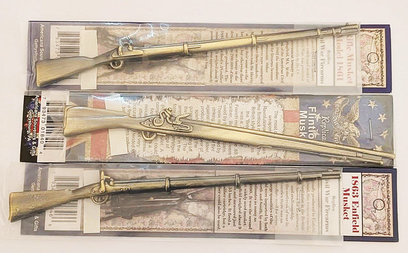 American Civil War AWI Brown Bess Enfield & Springfield Rifles Metal Models 8"