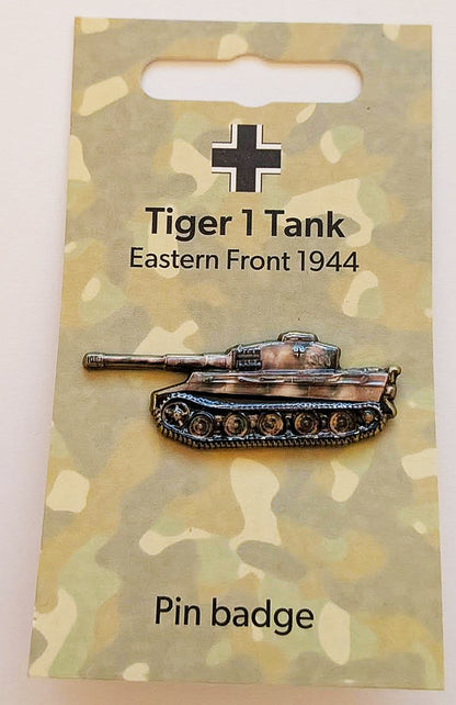 WW2 World War Two German Tiger 1 3D Effect Pin Lapel Badge Coloured Panzer New