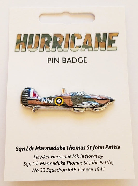 WW2 World War Two Hurricane Aircraft Battle Of Britain 3D Effect Pin Lapel Badge