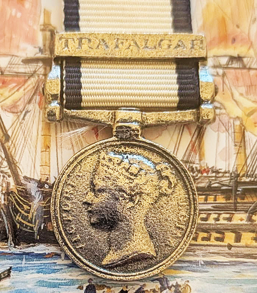 Miniature Version Naval General Service Medal Trafalgar Admiral Nelson Carded