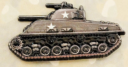 WW2 World War Two US Army Sherman Bulge D Day 3D Effect Pin Lapel Badge Coloured