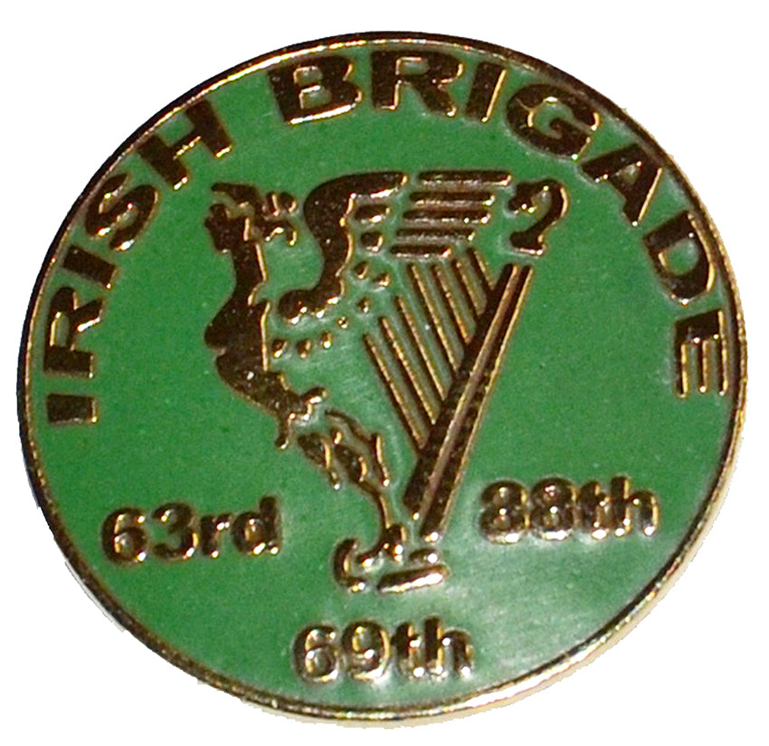 American Civil War Union Irish Brigade Circular Lapel Pin Badge