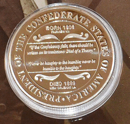 President Jefferson Davis Commemorative Coin In Sealed Wallet (Copy)