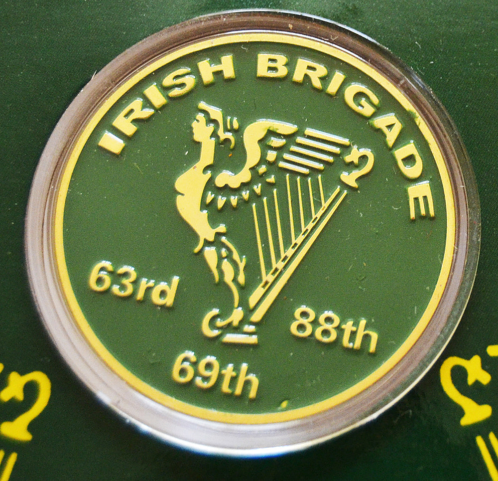 American Civil War Irish Brigade & Abe Lincoln Collectors Coins With Info Card New