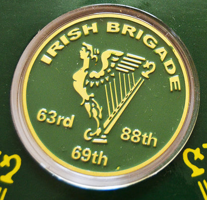 American Civil War Irish Brigade & Abe Lincoln Collectors Coins With Info Card New