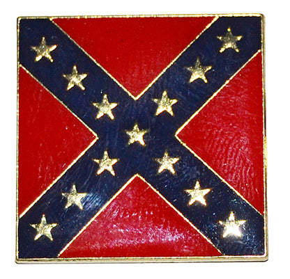 American Civil War Confederate Square Flag Lapel Pin Badge