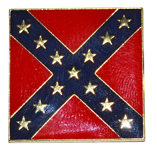 American Civil War Confederate Square Flag Lapel Pin Badge