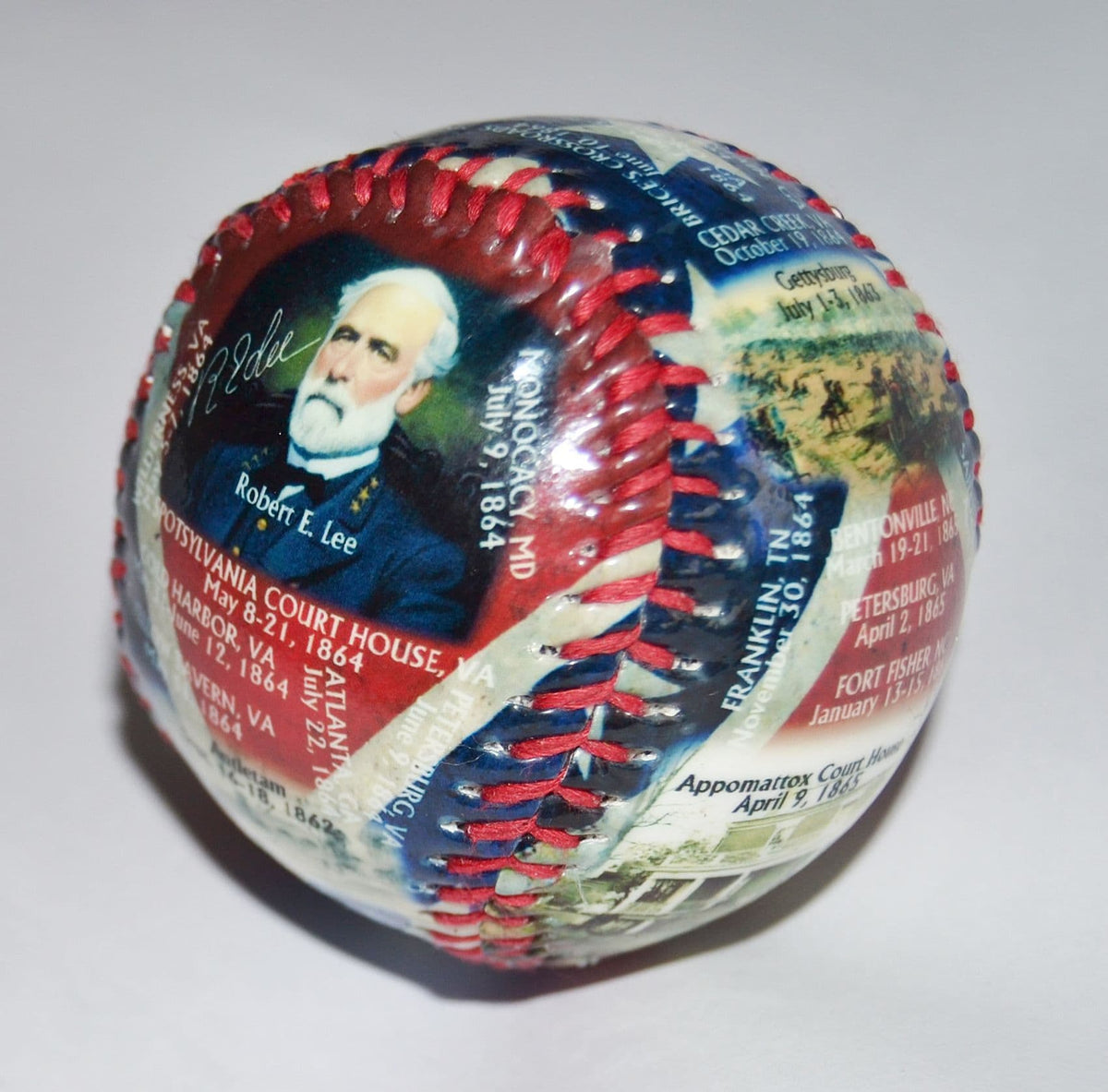 American Civil War Gettysburg General Lee Themed Baseball Ball And Keyring Set