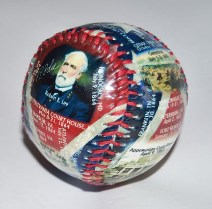 American Civil War Gettysburg General Lee Themed Baseball Ball And Keyring Set
