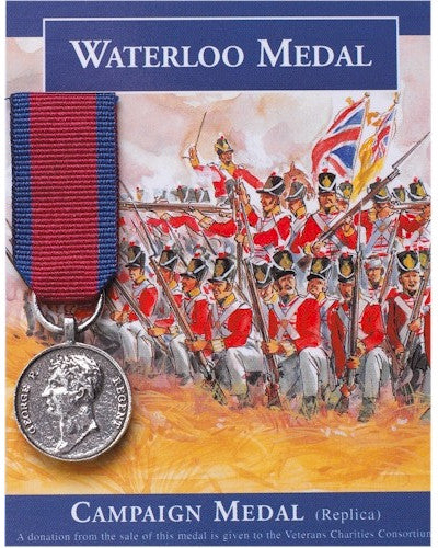 Battle Of Waterloo Miniature Medal On Card Napoleon Duke Of Wellington New