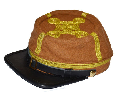 Confederate Wool Butternut Generals Rank Kepi Hat