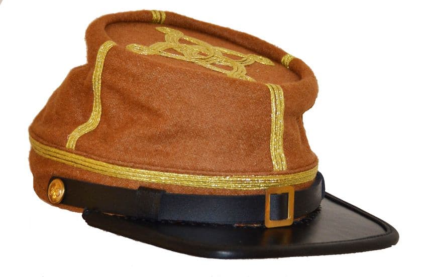 American Civil War Confederate Butternut Colonel Replica Kepi XLarge 60/61cms