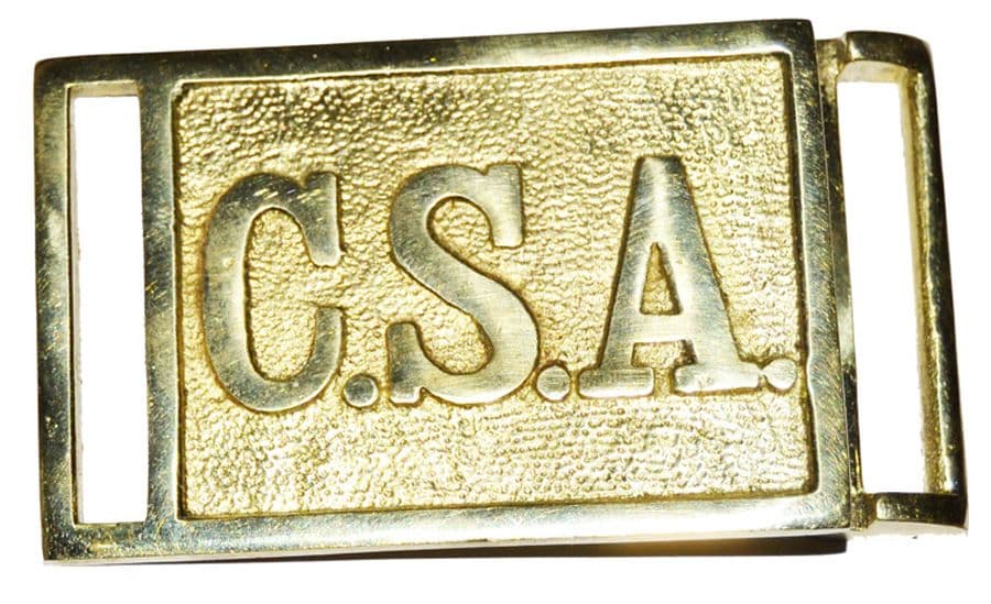 American Civil War Confederate Officer CSA Lettered Square Belt Buckle New