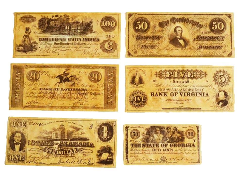 Replica Reproduction Confederate Currency Money Banknotes Sets A