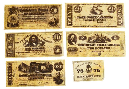 American Civil War ACW Replica Reproduction Confederate Currency Money Sets B