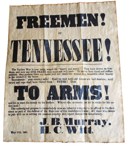 American Civil War Union & Confederate Historic Documents & Recruitment Posters