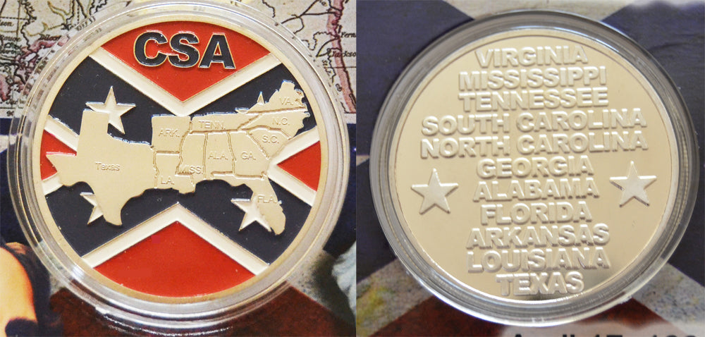Confederate States Of America Commemorative Coin In Sealed Wallet