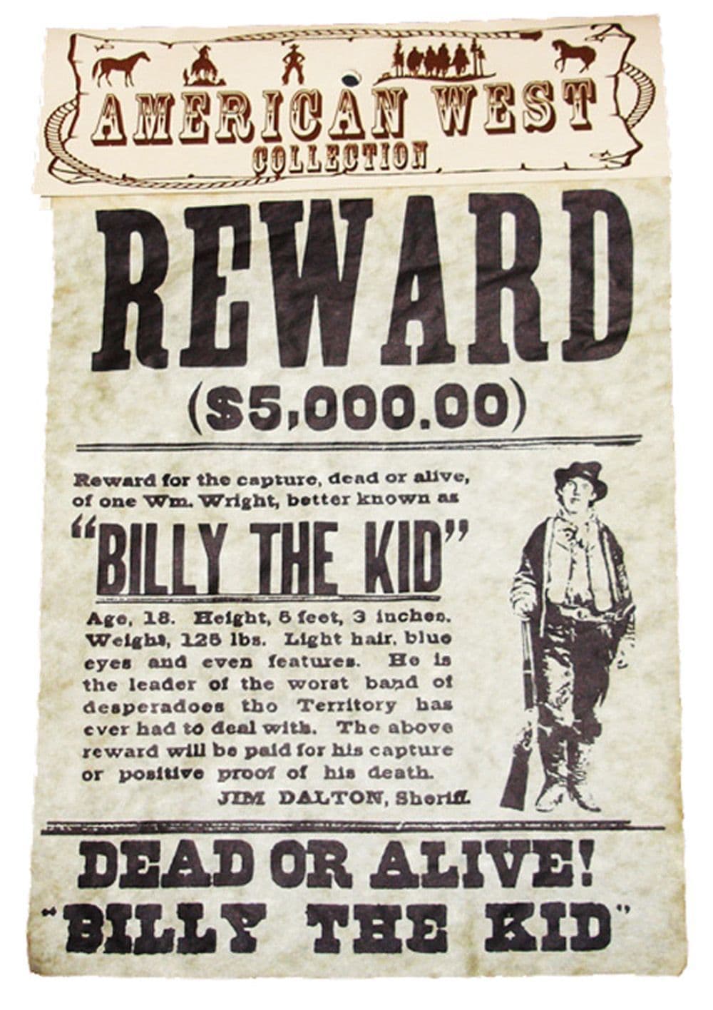 American Old  West  Outlaws A4 Size Wanted Posters Jesse James Billy The Kid New