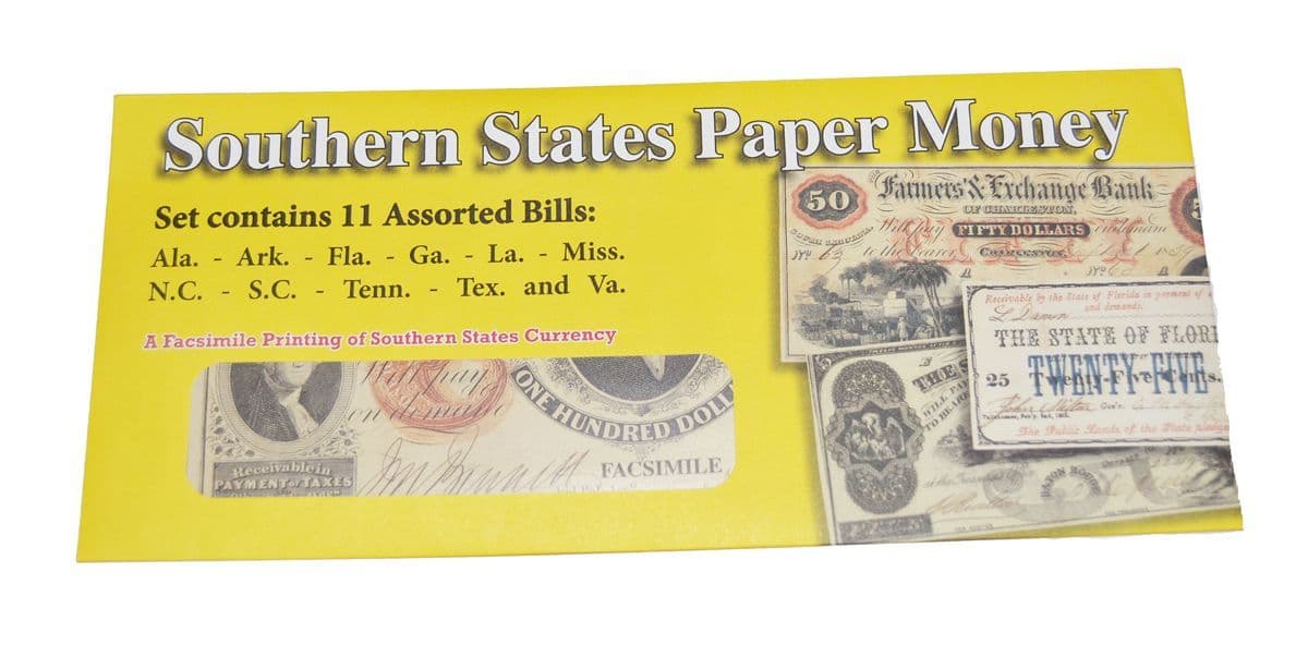 American Civil War Reproduction Confederate & Southern Currency Money Sets