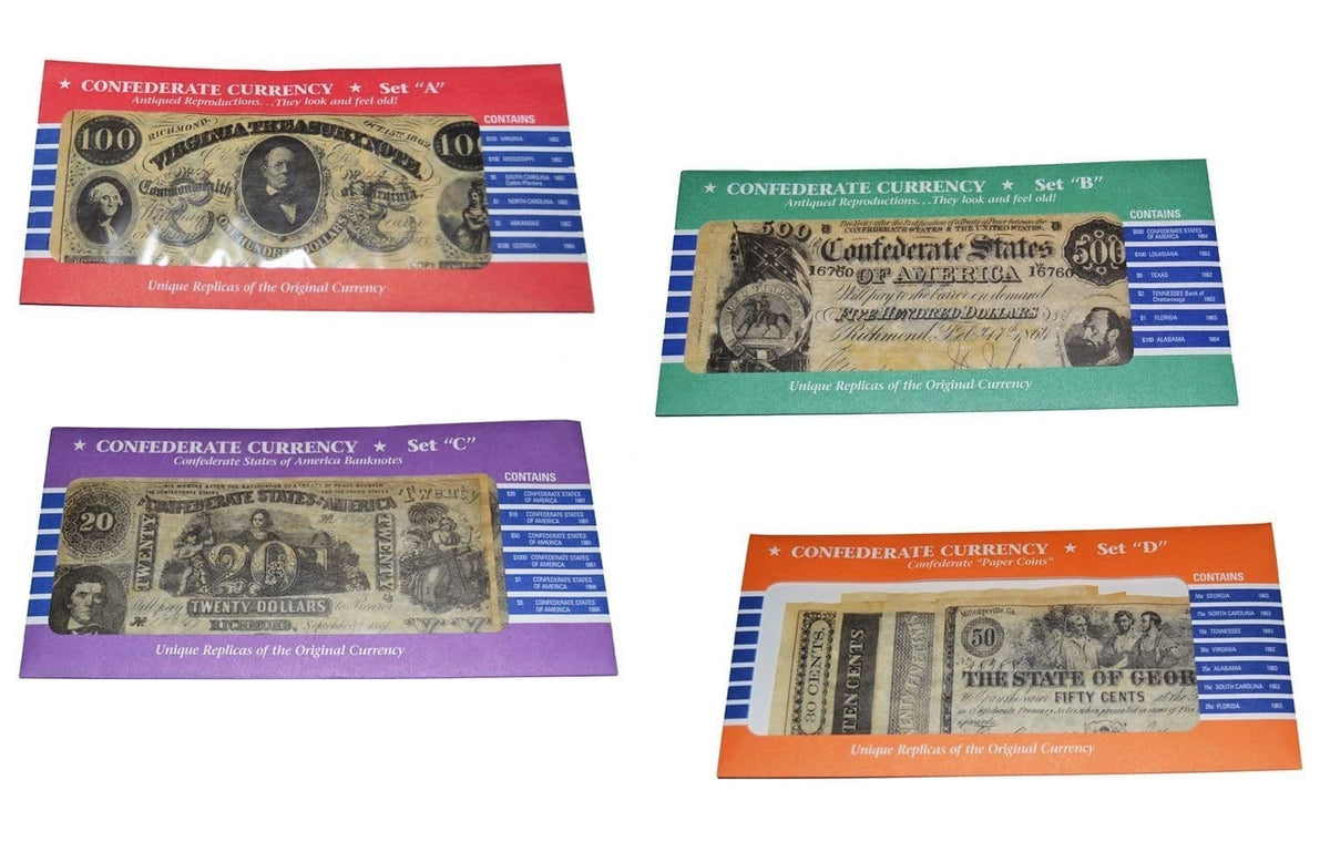 Replica Reproduction Confederate Currency Money Banknotes Sets A