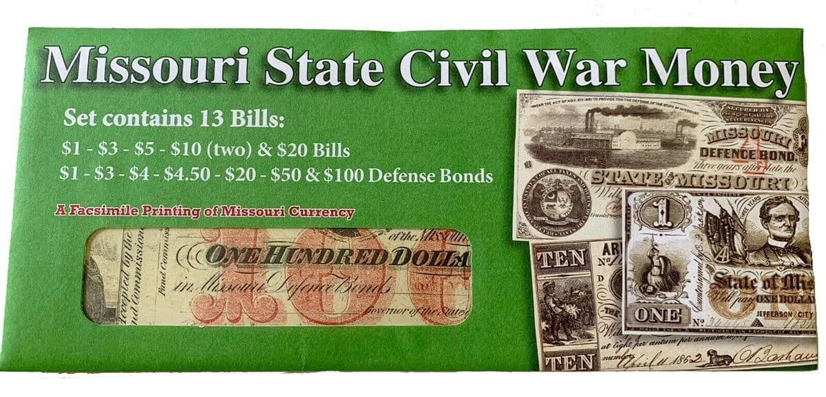 American Civil War Reproduction Missouri & Ohio Parchment Currency Money Sets
