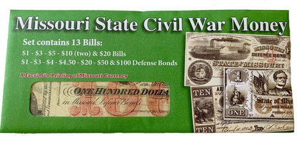 American Civil War Reproduction Missouri & Ohio Parchment Currency Money Sets