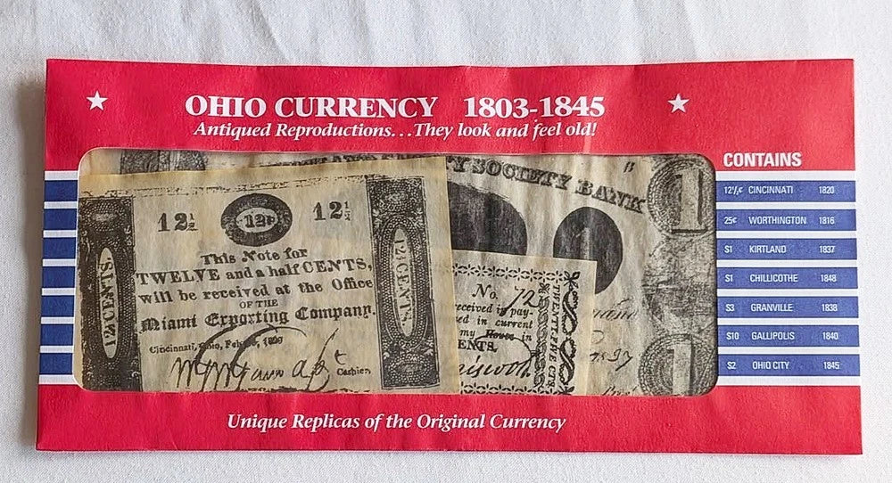American Civil War Reproduction Missouri & Ohio Parchment Currency Money Sets