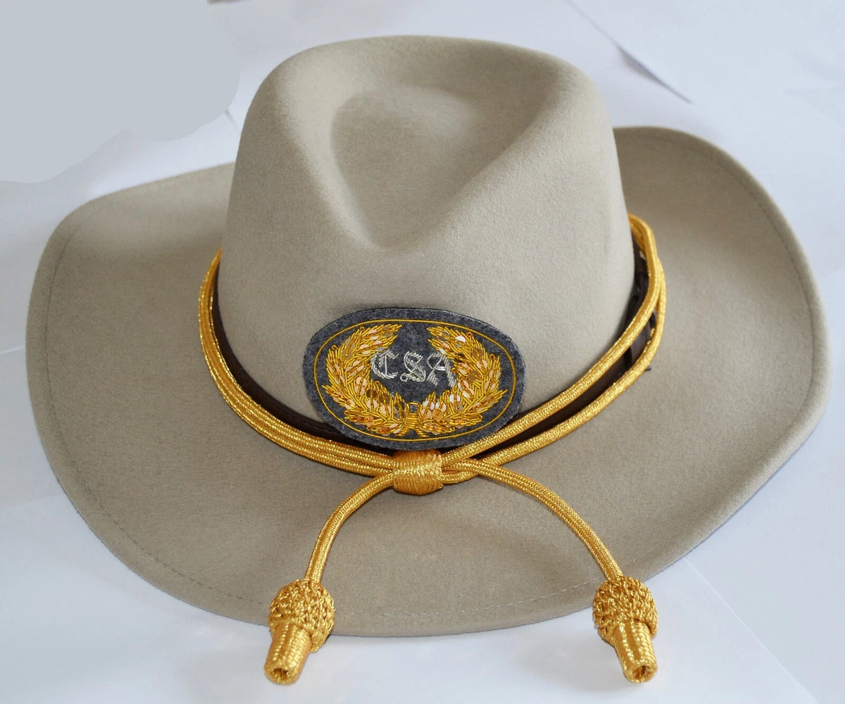 American Civil War ACW Confederate Officers Badged Grey Slouch Hat
