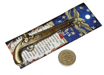 American Revolutionary War Miniature Model Flintlock Pistol 4 Inches 10cm Length