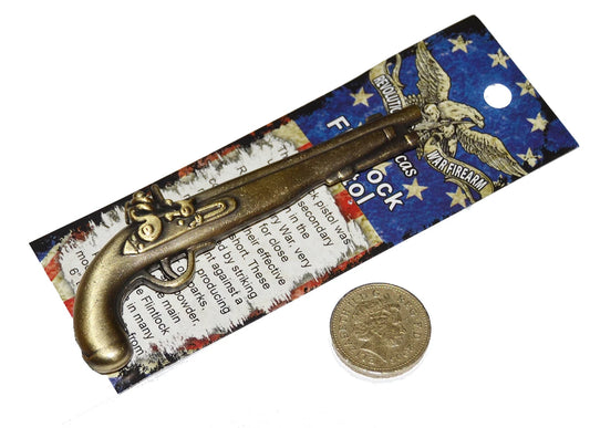 American Revolutionary War Miniature Model Flintlock Pistol 4 Inches 10cm Length