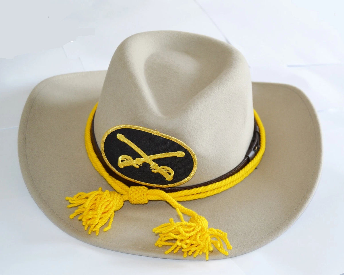 American Civil War Custer Cavalry Badged Grey Slouch Hat UK Made New