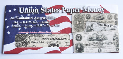 American Civil War ACW Replica Reproduction Union Yankee Currency Money Sets