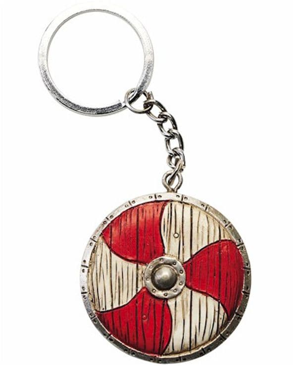 Viking Or Saxon Coloured Shield Circular Keyring Dark Ages Battle of Hastings