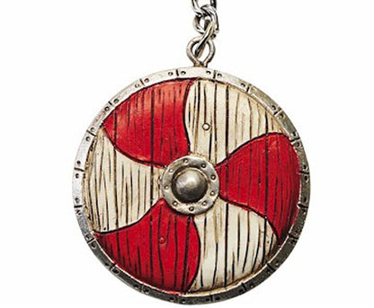 Viking Or Saxon Coloured Shield Circular Keyring Dark Ages Battle of Hastings