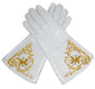 American Civil War Union Officers White Braided Gloves Gauntlets Leather XL Size
